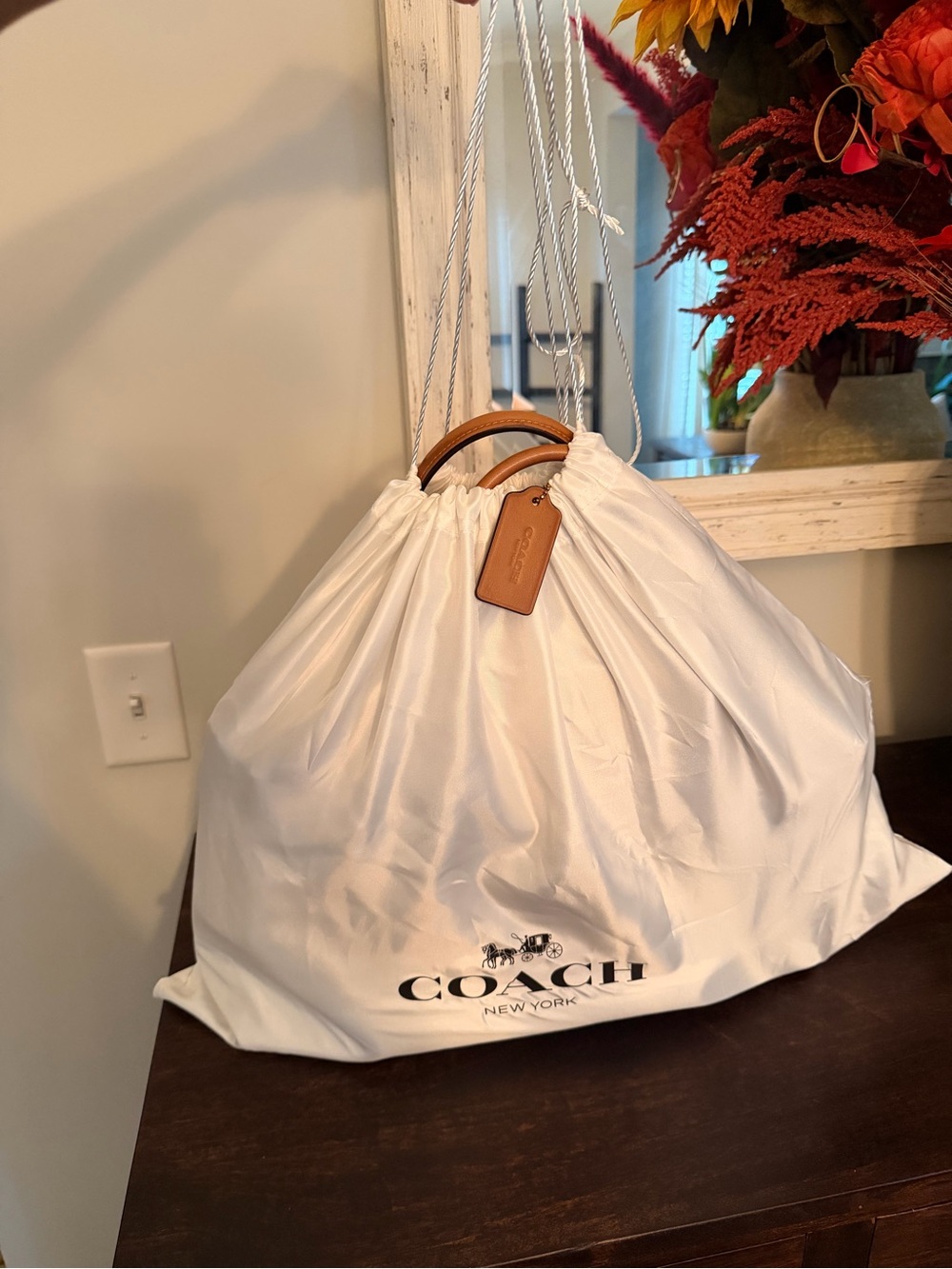 Coach Leather Satchel Handbag - Tan/Honey - Picture 11 of 16